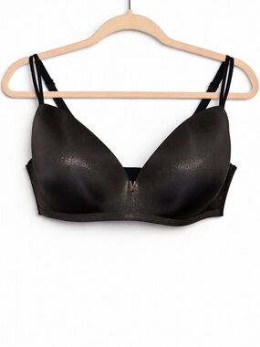 Victoria’s Secret Wireless Bra 38DD Black Gold Shimmer Lightly Lined